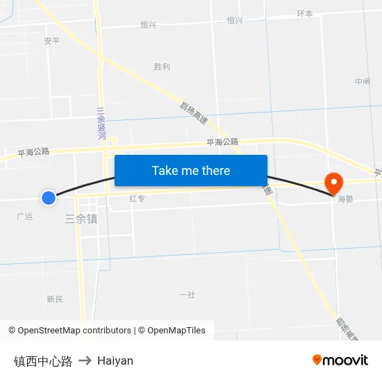 Zhenxi Central Road to Haiyan map