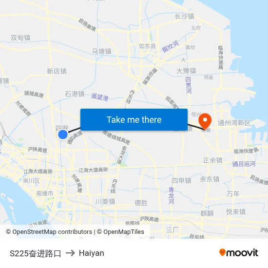 S225 Fenjin Road Junction to Haiyan map