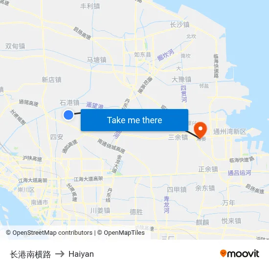 Changgang South Cross Road to Haiyan map