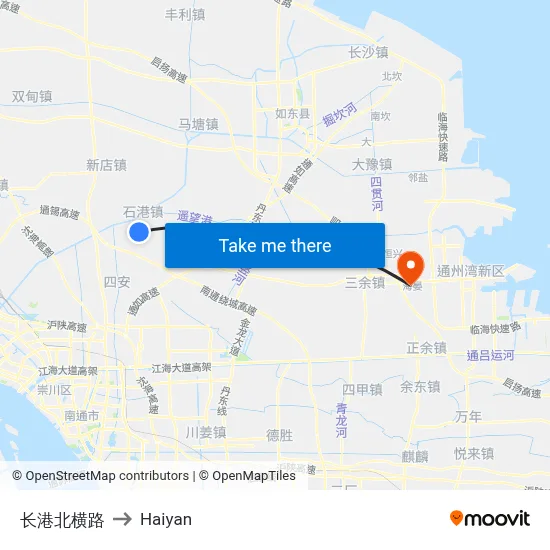 Chang Gang North Cross Road to Haiyan map