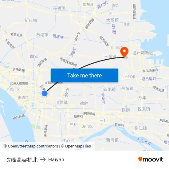 Xianfeng Elevated Bridge North to Haiyan map