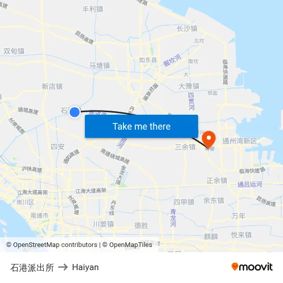Shigang Police Station to Haiyan map