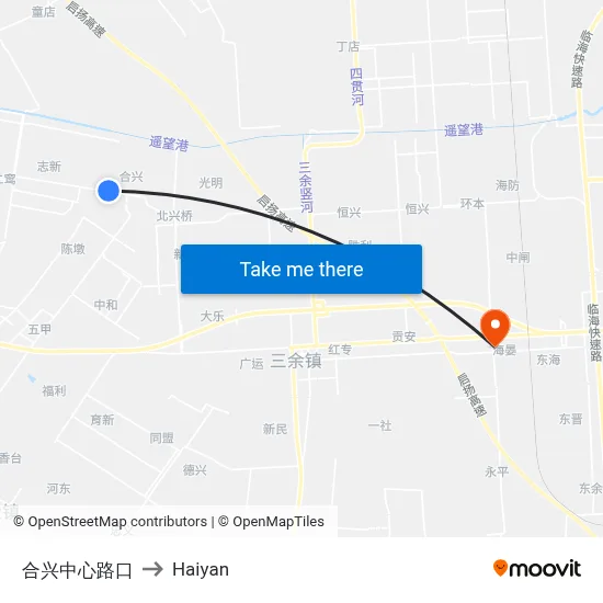 Hengxing Center Road Intersection to Haiyan map