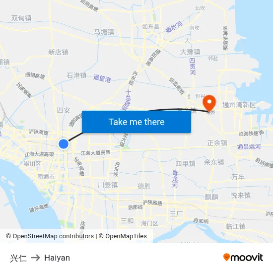 Xingren to Haiyan map