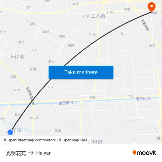 Guangming Flower Garden to Haiyan map