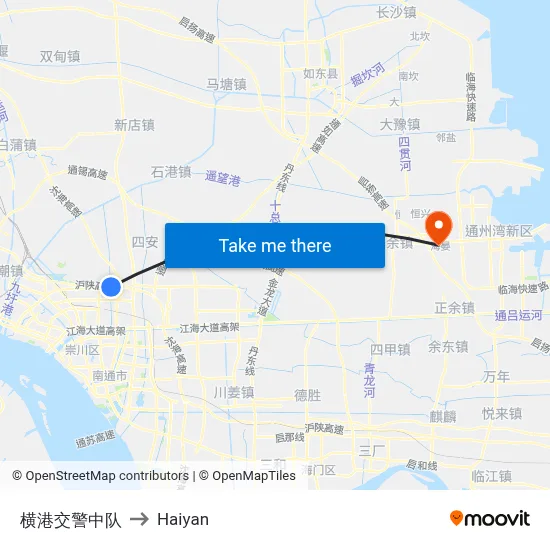 Henggang Traffic Police Squad to Haiyan map