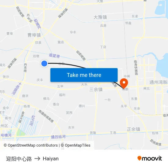 Yingyang Central Road to Haiyan map