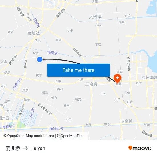 Ai'er Bridge to Haiyan map