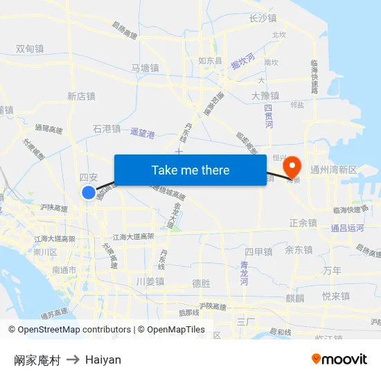 Kan Family Village to Haiyan map