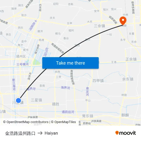 Jinhao Road Wenzhou Road Intersection to Haiyan map