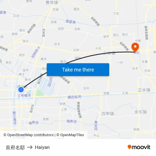 Premier Mansion to Haiyan map