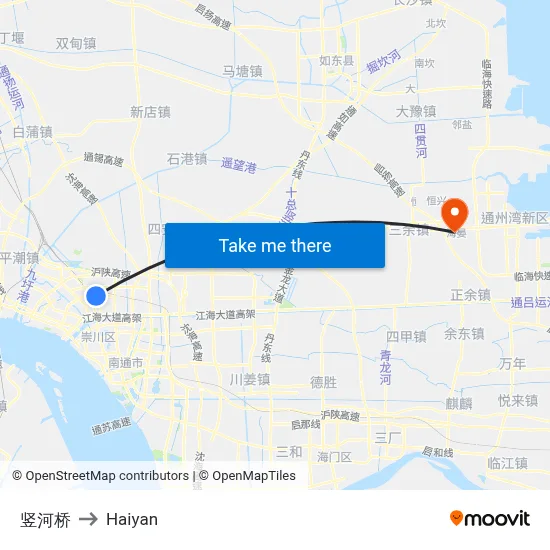 Vertical River Bridge to Haiyan map