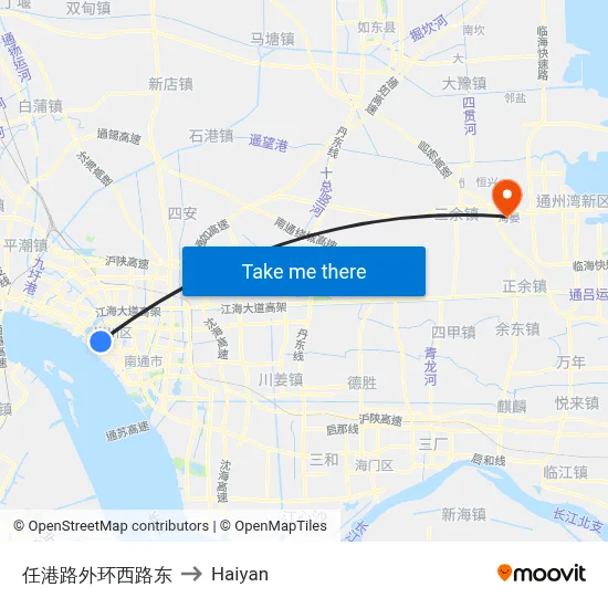 Rengang Road - Outer Ring West Road East to Haiyan map