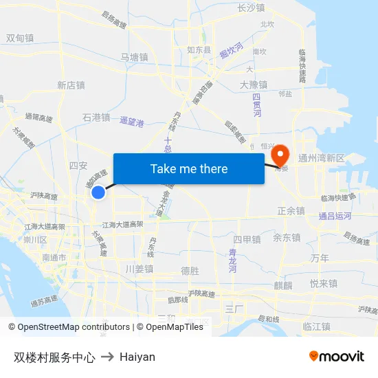Shuanglou Village Service Center to Haiyan map