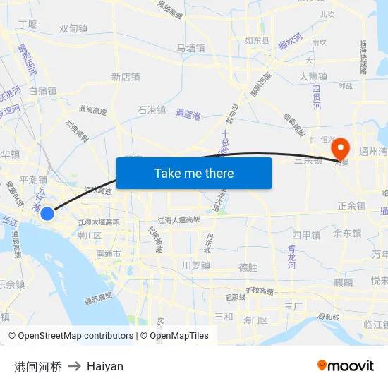 Gangzha River Bridge to Haiyan map