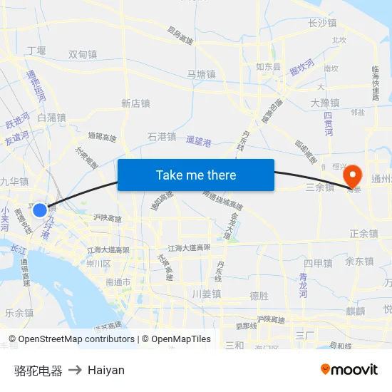 Luotuo Electronics to Haiyan map