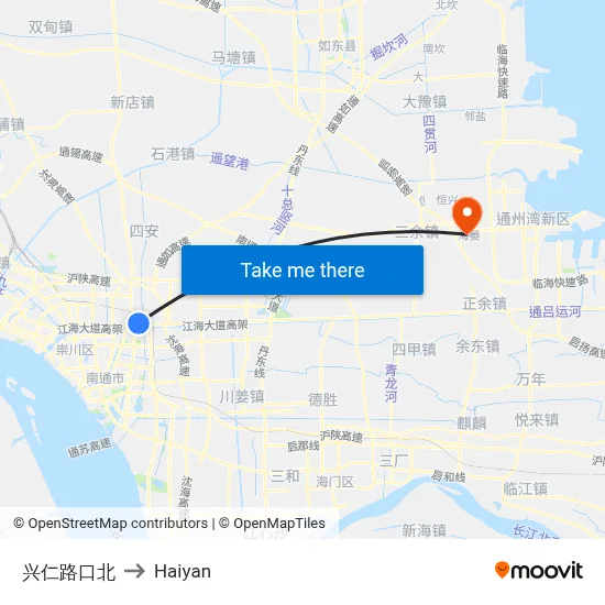 Xingren Road North to Haiyan map
