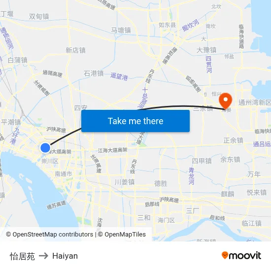 Yiju Yuan to Haiyan map