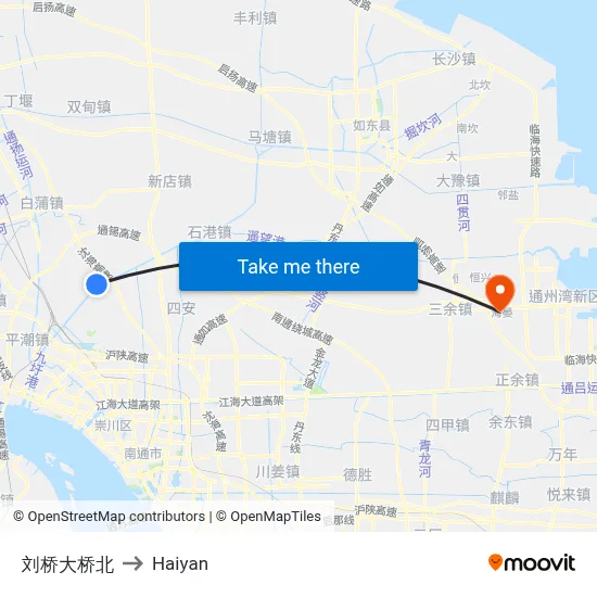 Liuqiao Bridge North to Haiyan map
