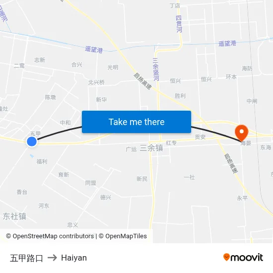 Wujia Intersection to Haiyan map