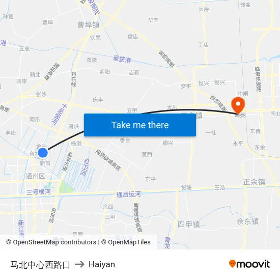 Ma North Central Road Intersection to Haiyan map