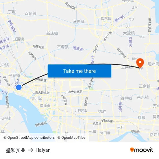 Shenghe Industry to Haiyan map