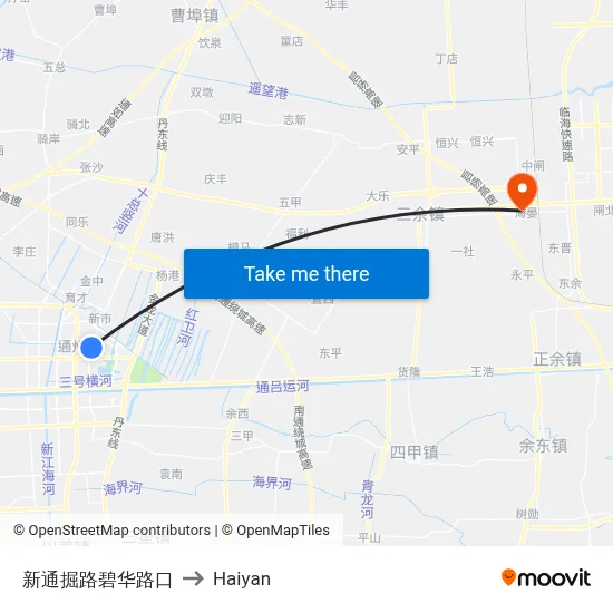 New Tongjue Road Bihua Intersection to Haiyan map