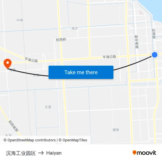 Binhai Industrial Park to Haiyan map