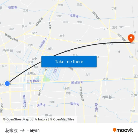 Huajiadu to Haiyan map