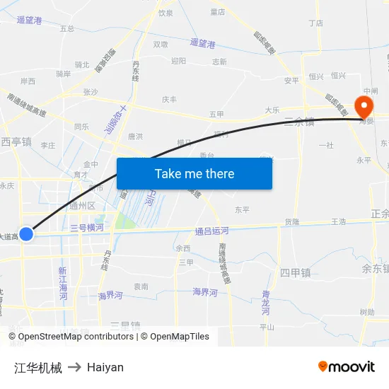 Jianghua Machinery to Haiyan map