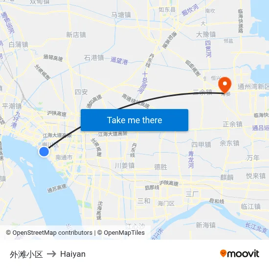 Bund Residential Area to Haiyan map