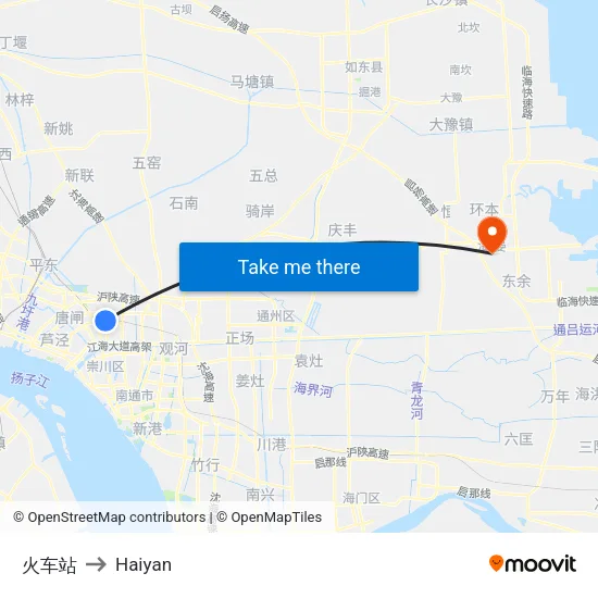 火车站 to Haiyan map