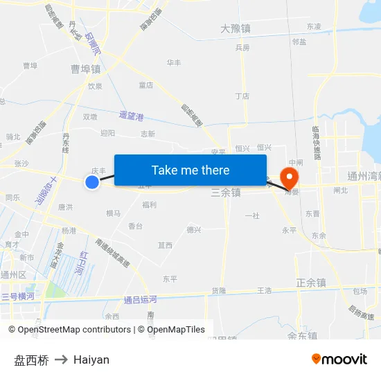 Panxi Bridge to Haiyan map