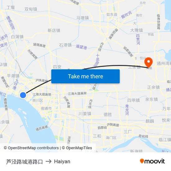 Lujing Road-Chenggang Road Intersection to Haiyan map