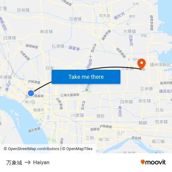 Wanxiang City to Haiyan map