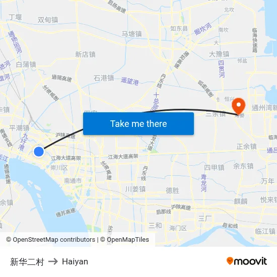 Xinhua Second Village to Haiyan map