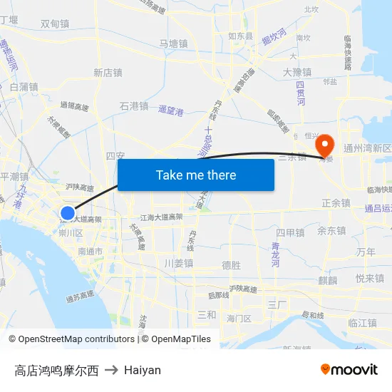 Gaodian Hongming Mall West to Haiyan map