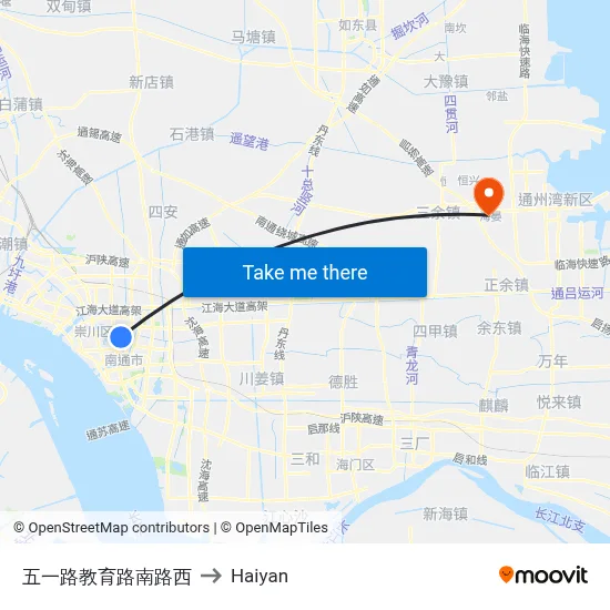 Wuyi Road - Education Road Southwest to Haiyan map