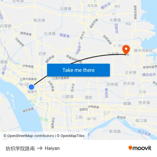 Textile Institute Road South to Haiyan map