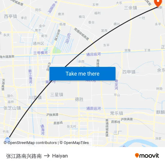 Zhangjiang Road & Nanxing Road South to Haiyan map