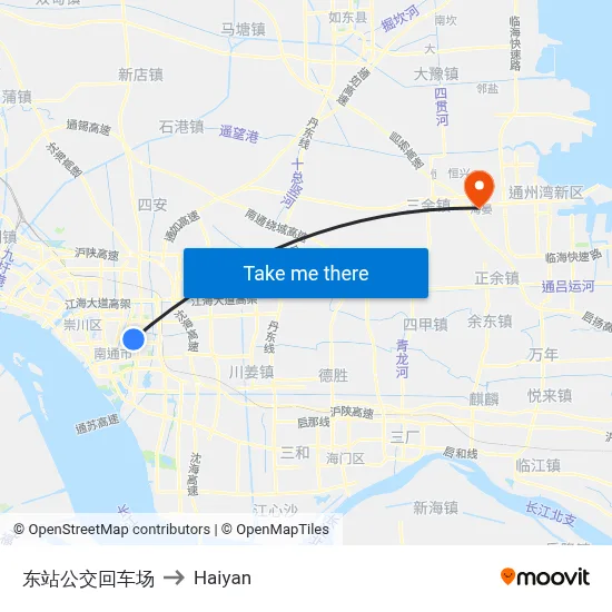 East Station Bus Depot to Haiyan map