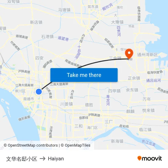 Wenhua Mansion Complex to Haiyan map