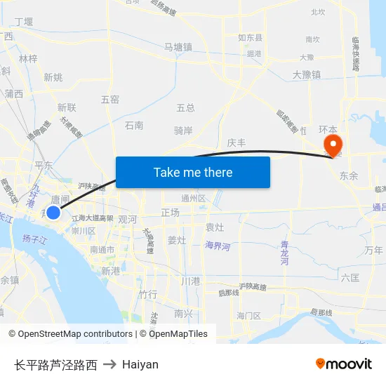 长平路芦泾路西 to Haiyan map