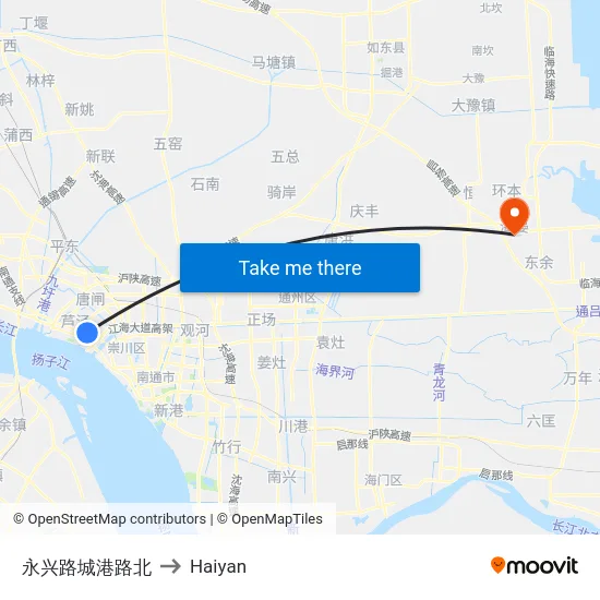 永兴路城港路北 to Haiyan map