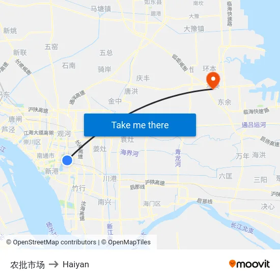 农批市场 to Haiyan map