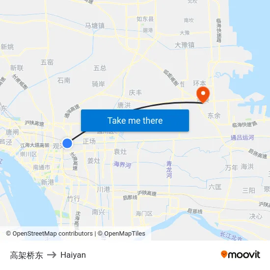高架桥东 to Haiyan map