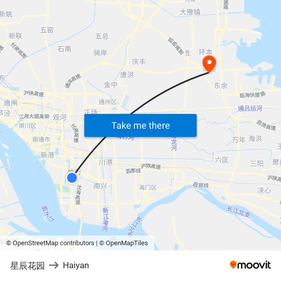 星辰花园 to Haiyan map
