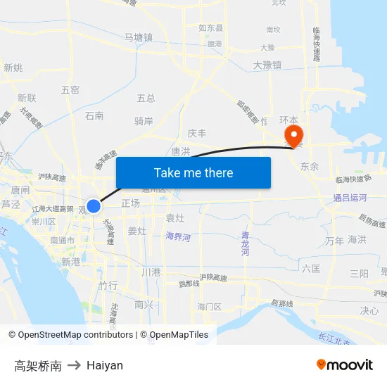 高架桥南 to Haiyan map