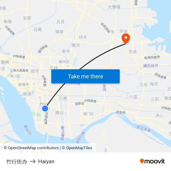 竹行街办 to Haiyan map