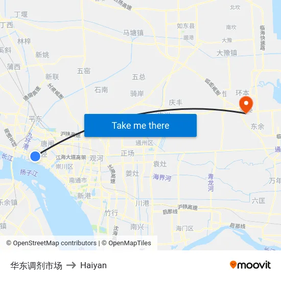 华东调剂市场 to Haiyan map
